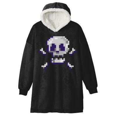Pixelated Skull Hooded Wearable Blanket