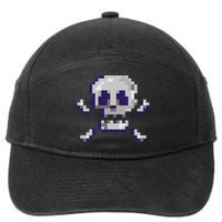 Pixelated Skull 7-Panel Snapback Hat