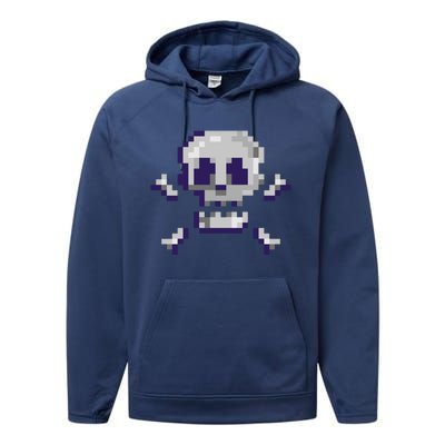 Pixelated Skull Performance Fleece Hoodie