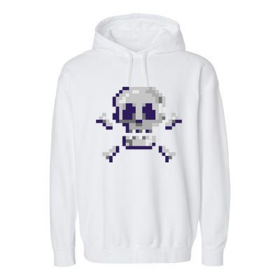 Pixelated Skull Garment-Dyed Fleece Hoodie