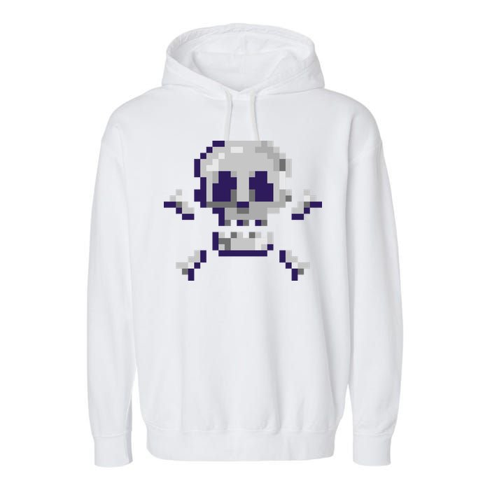 Pixelated Skull Garment-Dyed Fleece Hoodie