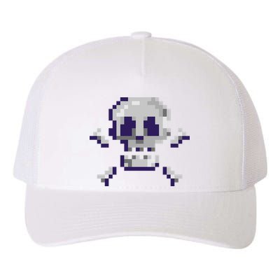 Pixelated Skull Yupoong Adult 5-Panel Trucker Hat
