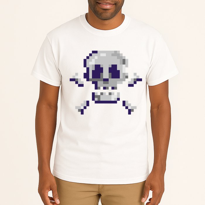 Pixelated Skull Tall T-Shirt