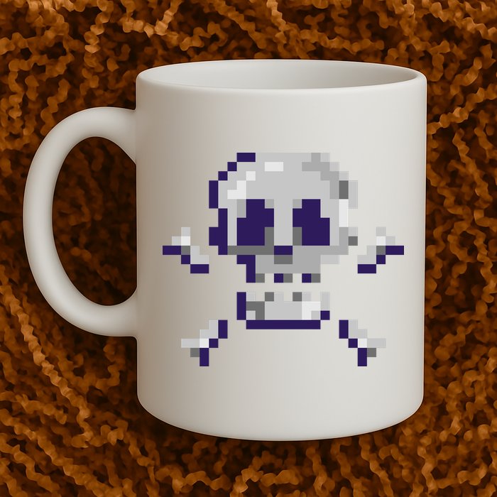 Pixelated Skull Mug