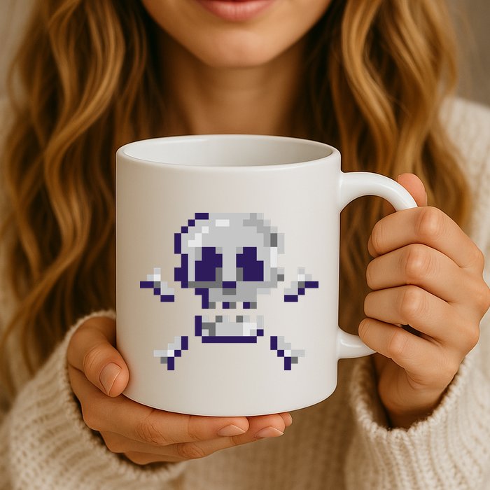 Pixelated Skull Mug