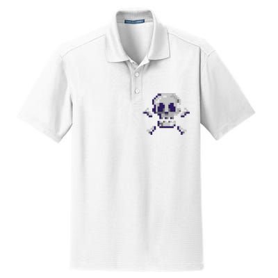 Pixelated Skull Dry Zone Grid Polo