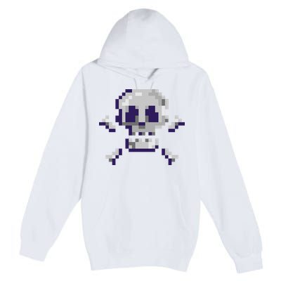 Pixelated Skull Premium Pullover Hoodie