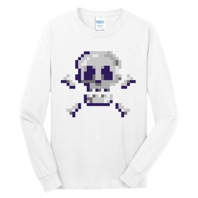 Pixelated Skull Tall Long Sleeve T-Shirt