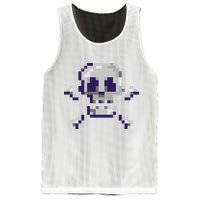 Pixelated Skull Mesh Reversible Basketball Jersey Tank