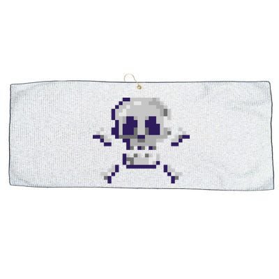 Pixelated Skull Large Microfiber Waffle Golf Towel