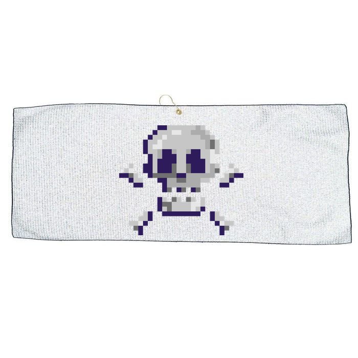 Pixelated Skull Large Microfiber Waffle Golf Towel