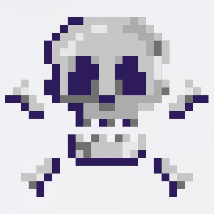 Pixelated Skull Poster