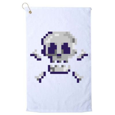 Pixelated Skull Golf Towel
