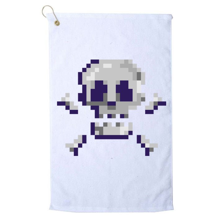 Pixelated Skull Golf Towel