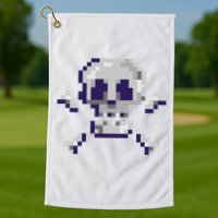 Pixelated Skull Golf Towel