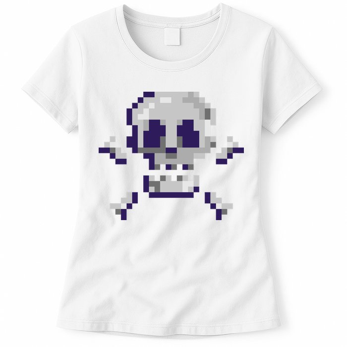 Pixelated Skull Womens T-Shirt