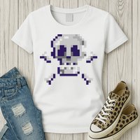 Pixelated Skull Womens T-Shirt