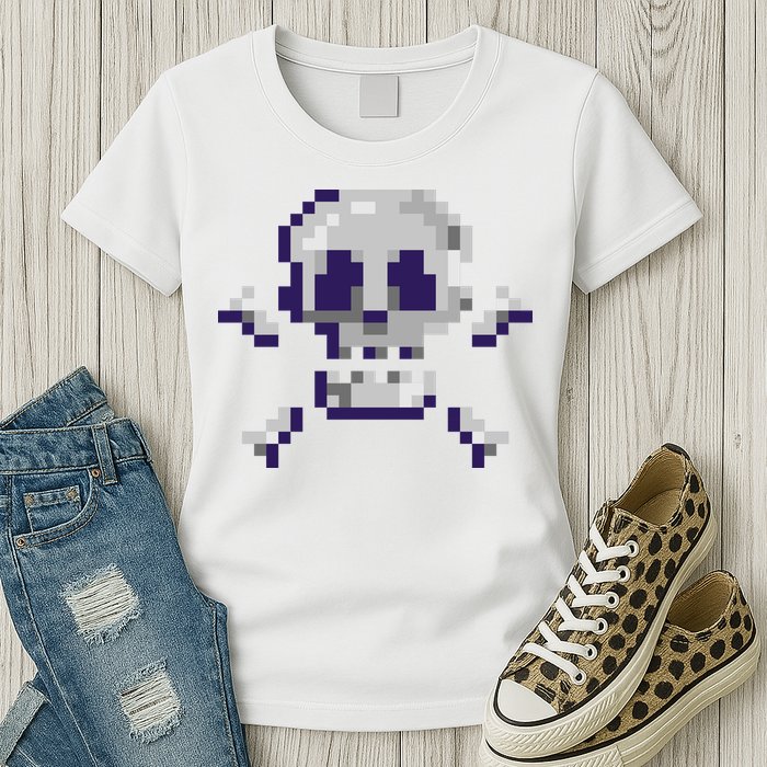Pixelated Skull Womens T-Shirt
