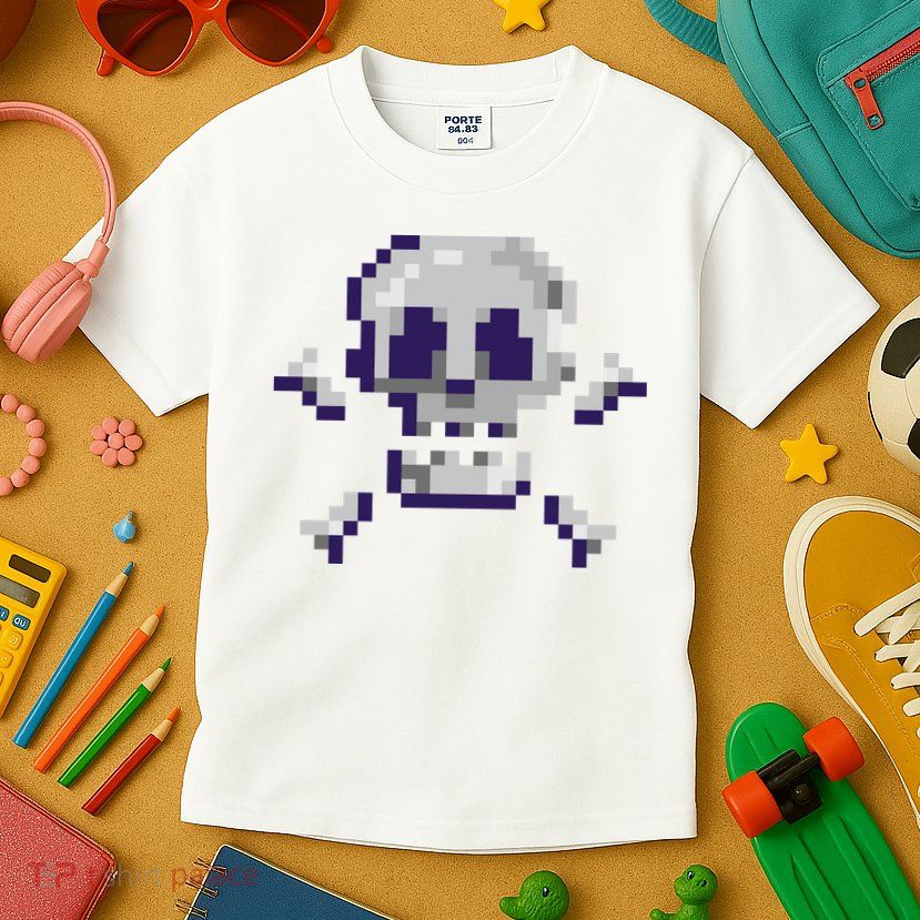 Pixelated Skull Kids T-Shirt
