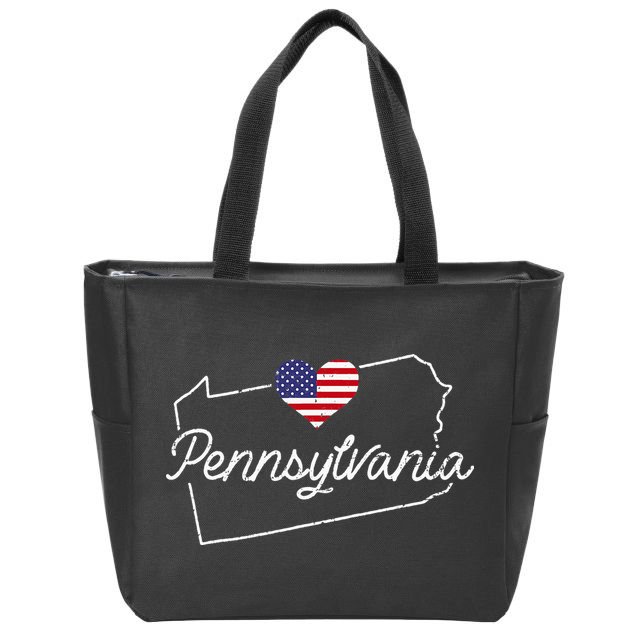 Pennsylvania State Pennsylvania Zip Tote Bag