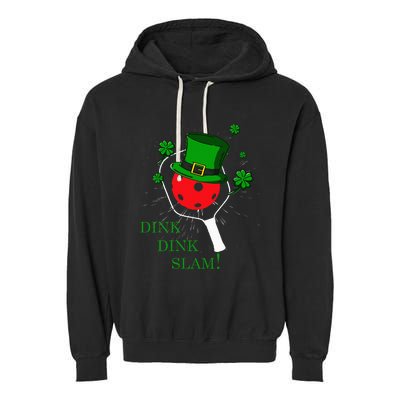 Pickleball St Patricks Day Lucky Pickleball Player Shamrock Garment-Dyed Fleece Hoodie