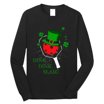 Pickleball St Patricks Day Lucky Pickleball Player Shamrock Long Sleeve Shirt