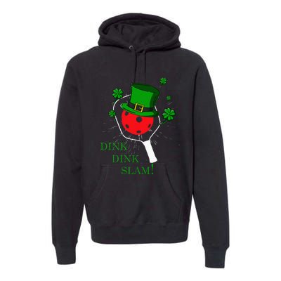 Pickleball St Patricks Day Lucky Pickleball Player Shamrock Premium Hoodie