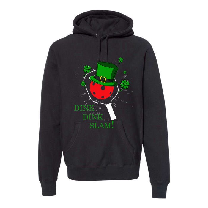 Pickleball St Patricks Day Lucky Pickleball Player Shamrock Premium Hoodie