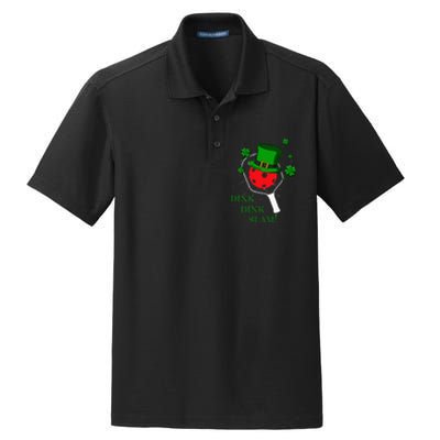 Pickleball St Patricks Day Lucky Pickleball Player Shamrock Dry Zone Grid Polo