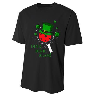 Pickleball St Patricks Day Lucky Pickleball Player Shamrock Performance Sprint T-Shirt