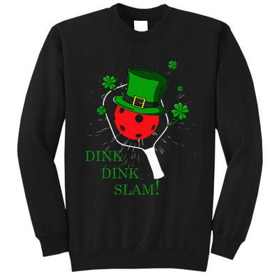 Pickleball St Patricks Day Lucky Pickleball Player Shamrock Tall Sweatshirt