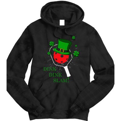 Pickleball St Patricks Day Lucky Pickleball Player Shamrock Tie Dye Hoodie