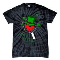 Pickleball St Patricks Day Lucky Pickleball Player Shamrock Tie-Dye T-Shirt