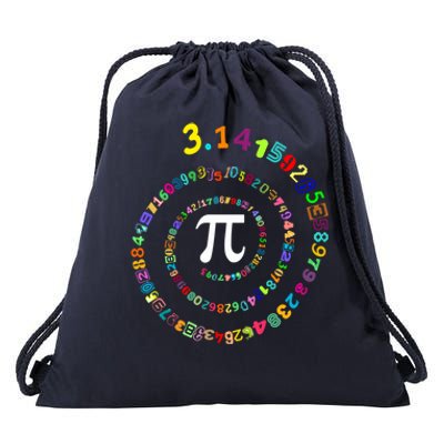 Pi Spiral Pi Day Funny Gift Funny Gift Drawstring Bag