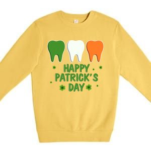 Ph St Patrick Day Irish Dental Teeth Lucky Gift For Dentist Great Gift Premium Crewneck Sweatshirt