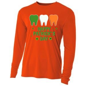 Ph St Patrick Day Irish Dental Teeth Lucky Gift For Dentist Great Gift Cooling Performance Long Sleeve Crew