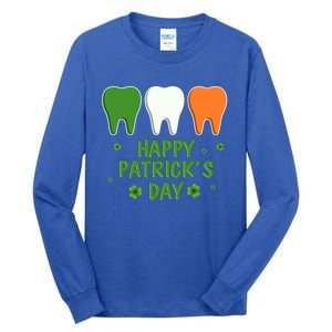 Ph St Patrick Day Irish Dental Teeth Lucky Gift For Dentist Great Gift Tall Long Sleeve T-Shirt