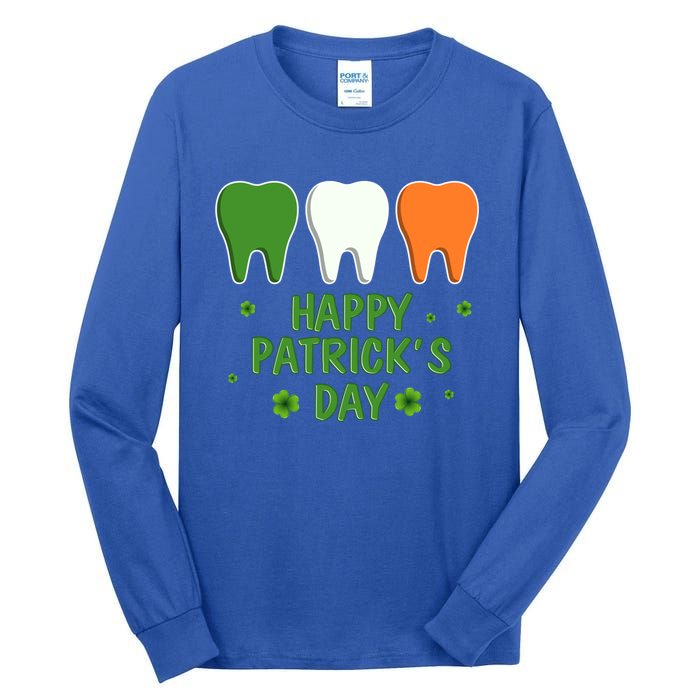 Ph St Patrick Day Irish Dental Teeth Lucky Gift For Dentist Great Gift Tall Long Sleeve T-Shirt