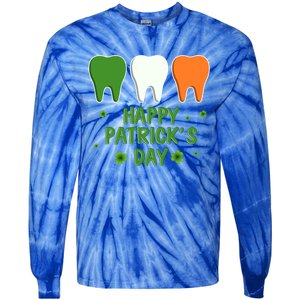 Ph St Patrick Day Irish Dental Teeth Lucky Gift For Dentist Great Gift Tie-Dye Long Sleeve Shirt