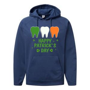 Ph St Patrick Day Irish Dental Teeth Lucky Gift For Dentist Great Gift Performance Fleece Hoodie