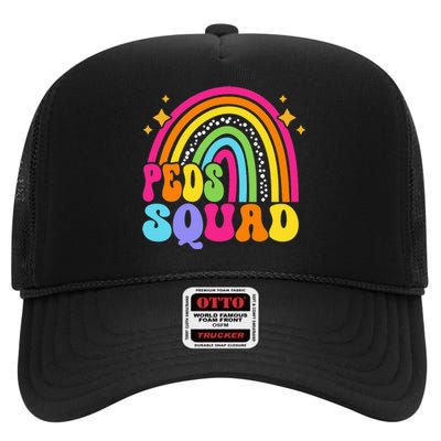 Peds Squad Pediatric Nurse PEDS Pediatrician Peds Nurse Cute High Crown Mesh Back Trucker Hat