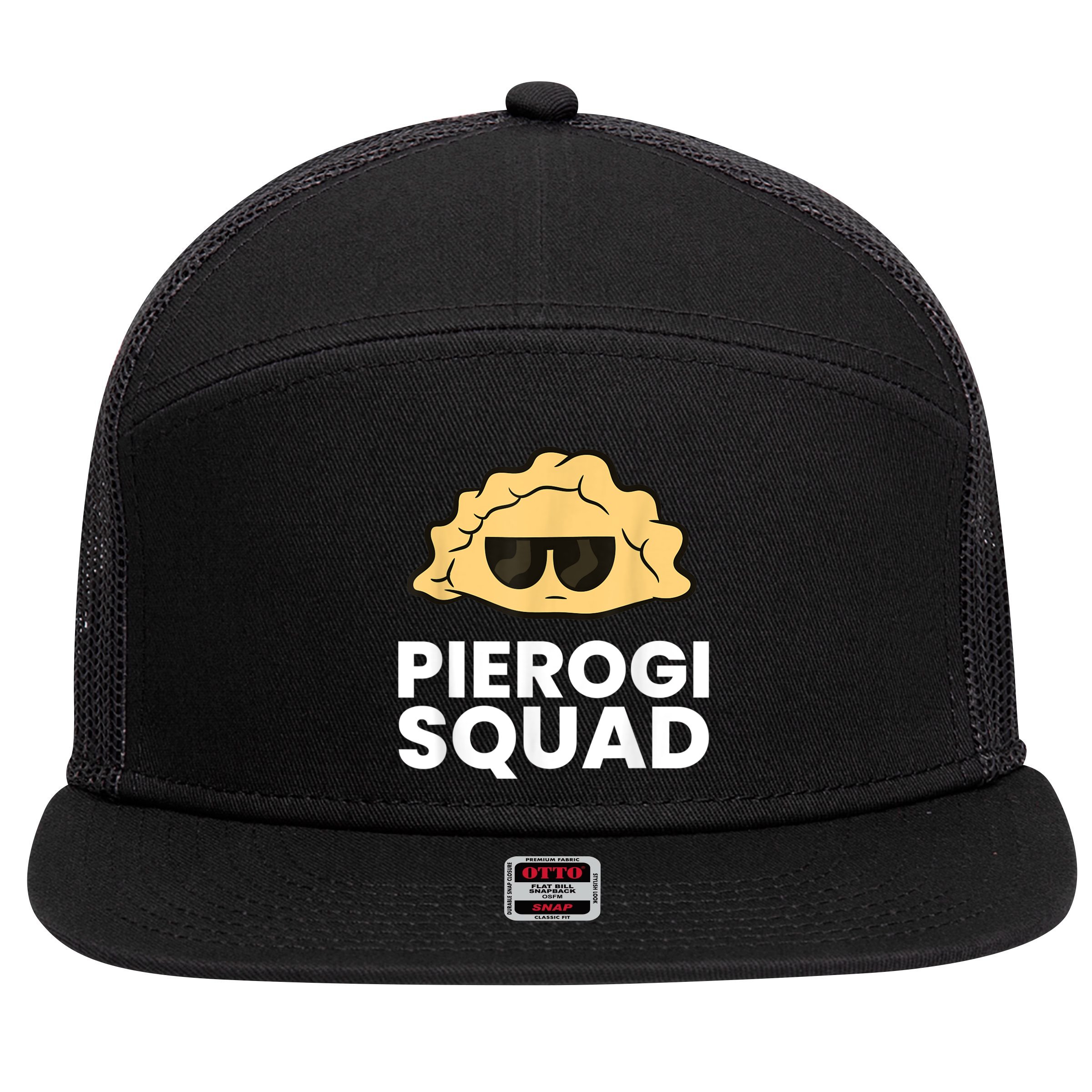 Pierogi Squad Poland Pierogi 7 Panel Mesh Trucker Snapback Hat