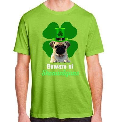 Pugs St. Patrick's Day Hat Funny Shenanigans Adult ChromaSoft Performance T-Shirt