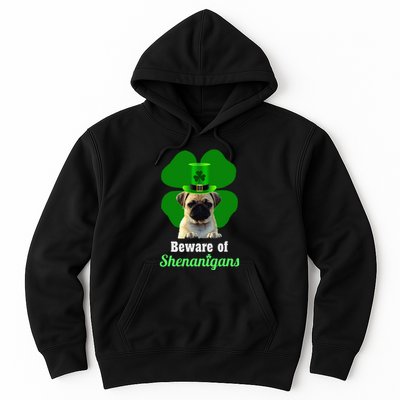 Pugs St. Patrick's Day Hat Funny Shenanigans Hoodie