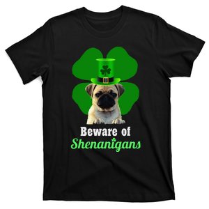 Pugs St. Patrick's Day Hat Funny Shenanigans T-Shirt