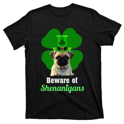 Pugs St. Patrick's Day Hat Funny Shenanigans T-Shirt