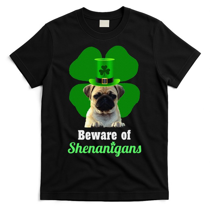 Pugs St. Patrick's Day Hat Funny Shenanigans T-Shirt