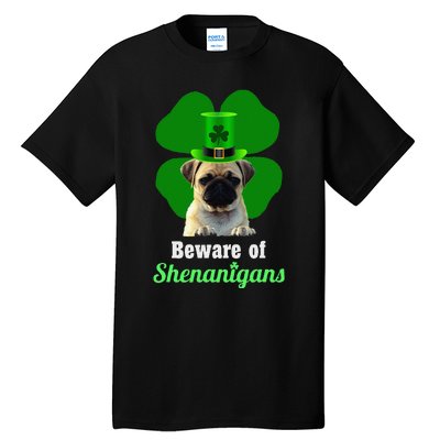 Pugs St. Patrick's Day Hat Funny Shenanigans Tall T-Shirt