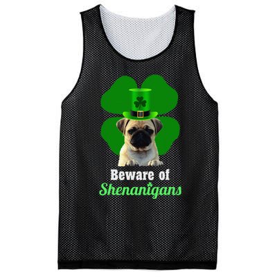 Pugs St. Patrick's Day Hat Funny Shenanigans Mesh Reversible Basketball Jersey Tank