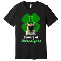 Pugs St. Patrick's Day Hat Funny Shenanigans Premium T-Shirt